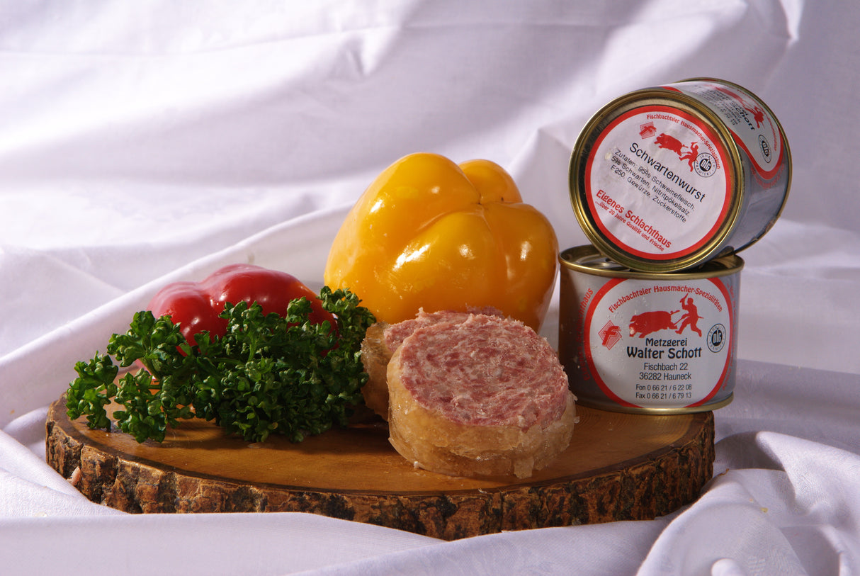 Schwartenwurst Konserve