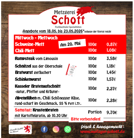 Wochenangebote vom 18. - 23. Mai 2026