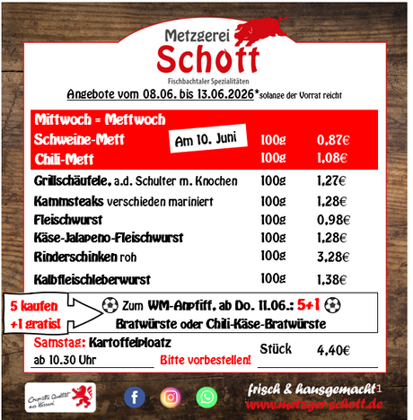 🥩 Wochenangebote vom 08. bis 13. Juni 2026