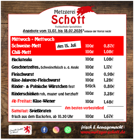 Angebote vom 13. bis 18. Juli 2026