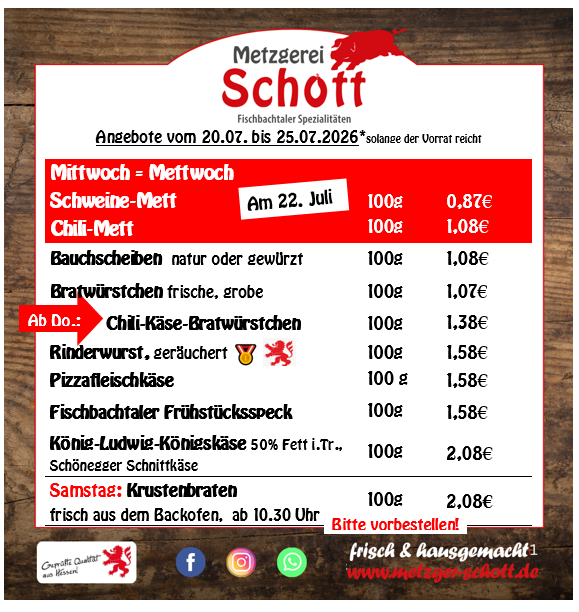 Wochenangebote vom 20.07. bis 25.07.2026