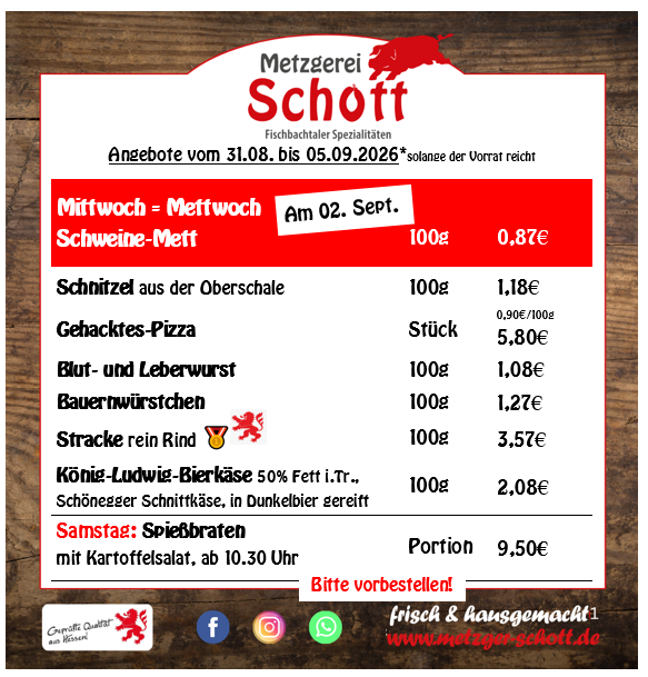 Wochenangebote vom 31. August bis 5. September 2026